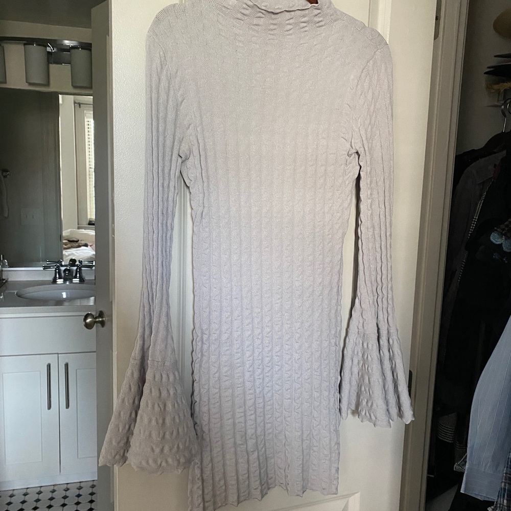 Keepsake grey fitted Longsleeve high neck dress - Picture 6 of 6